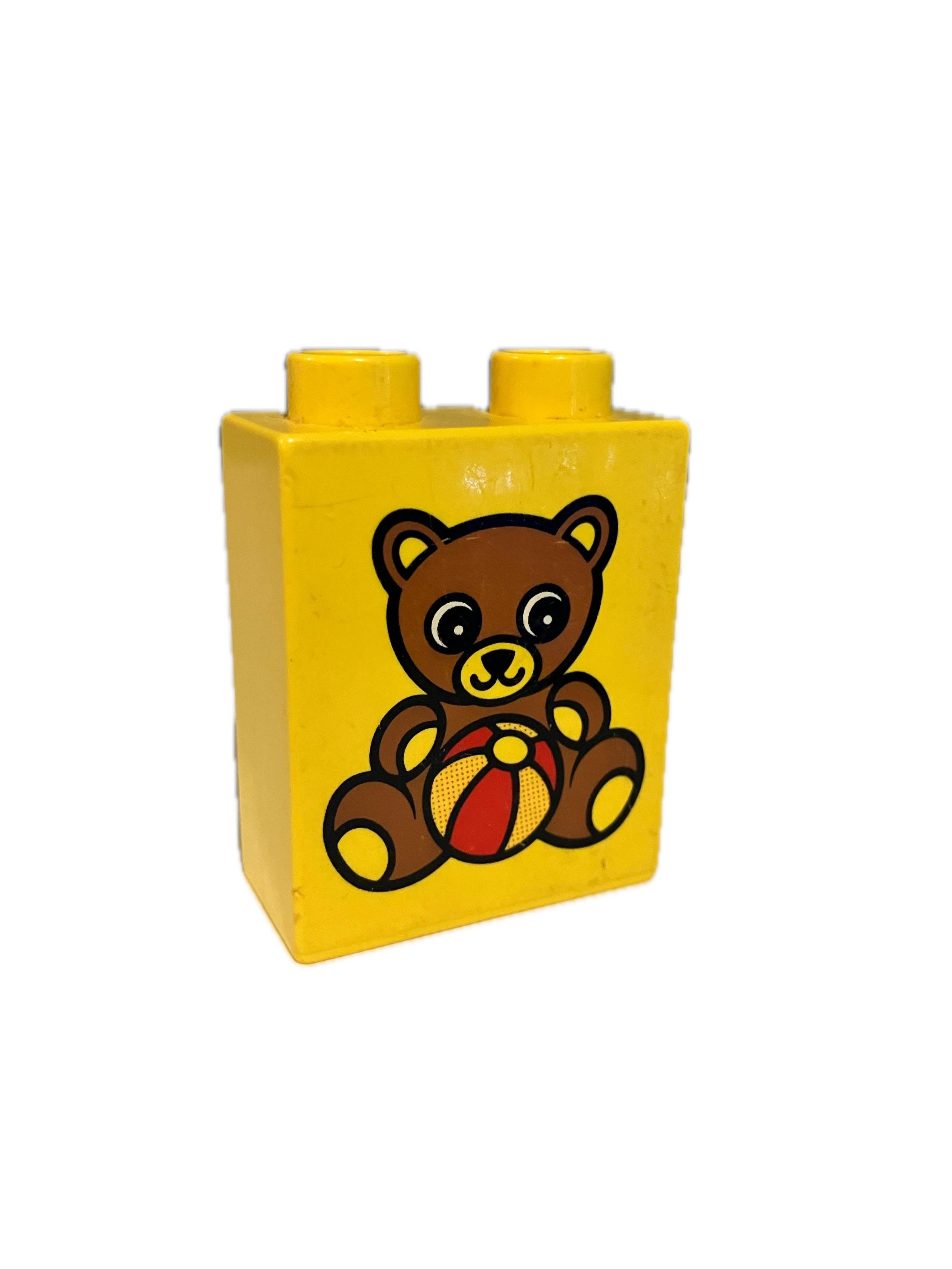 Lego® Duplo® kostka 1x2x2 s potiskem medvídka